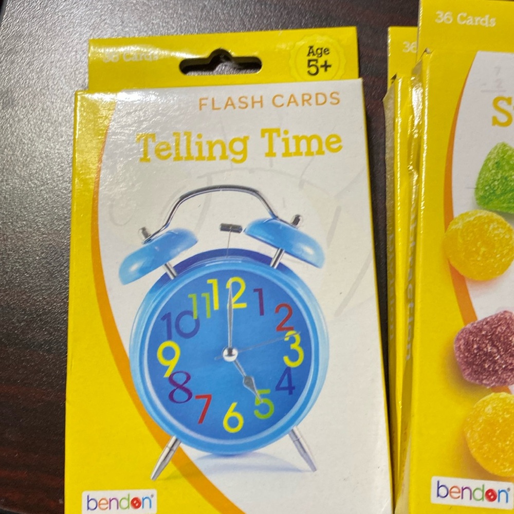 3 sets of learning cards